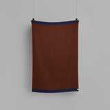 Roros Tweed Wool Throw Kassett - Dark Blue / Reddish Brown