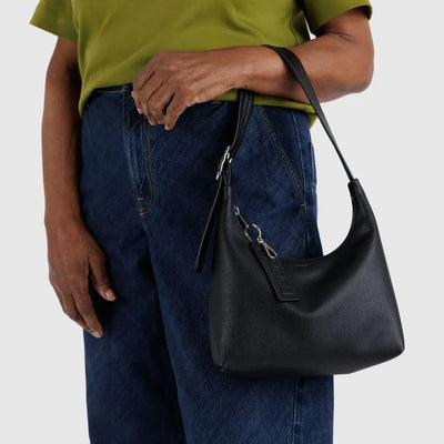 Baggu Recycled Leather Shoulder Bag Mini - Black