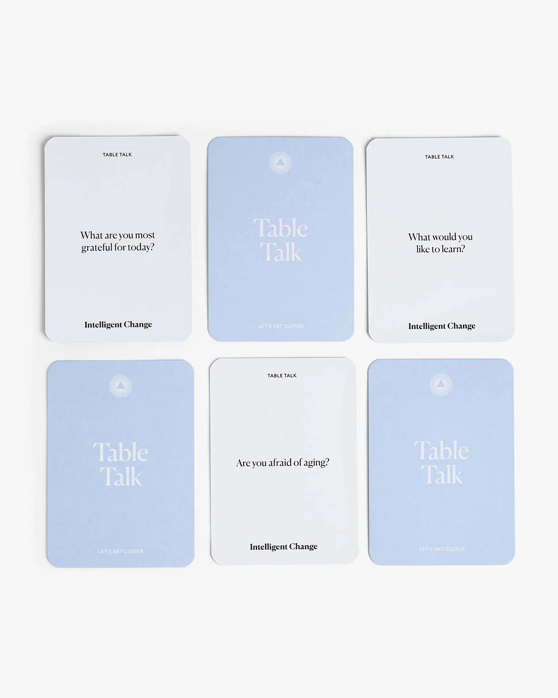 Table Talk Display Table Talk Conversation Cards by Intelligent Change – Dinner Party Game ...