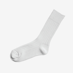 Nishiguchi Kutsushita Praha Egyptian Cotton Ribbed Sock - White_Simple_Beautiful_Things