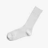 Nishiguchi Kutsushita Praha Egyptian Cotton Ribbed Sock - White_Simple_Beautiful_Things