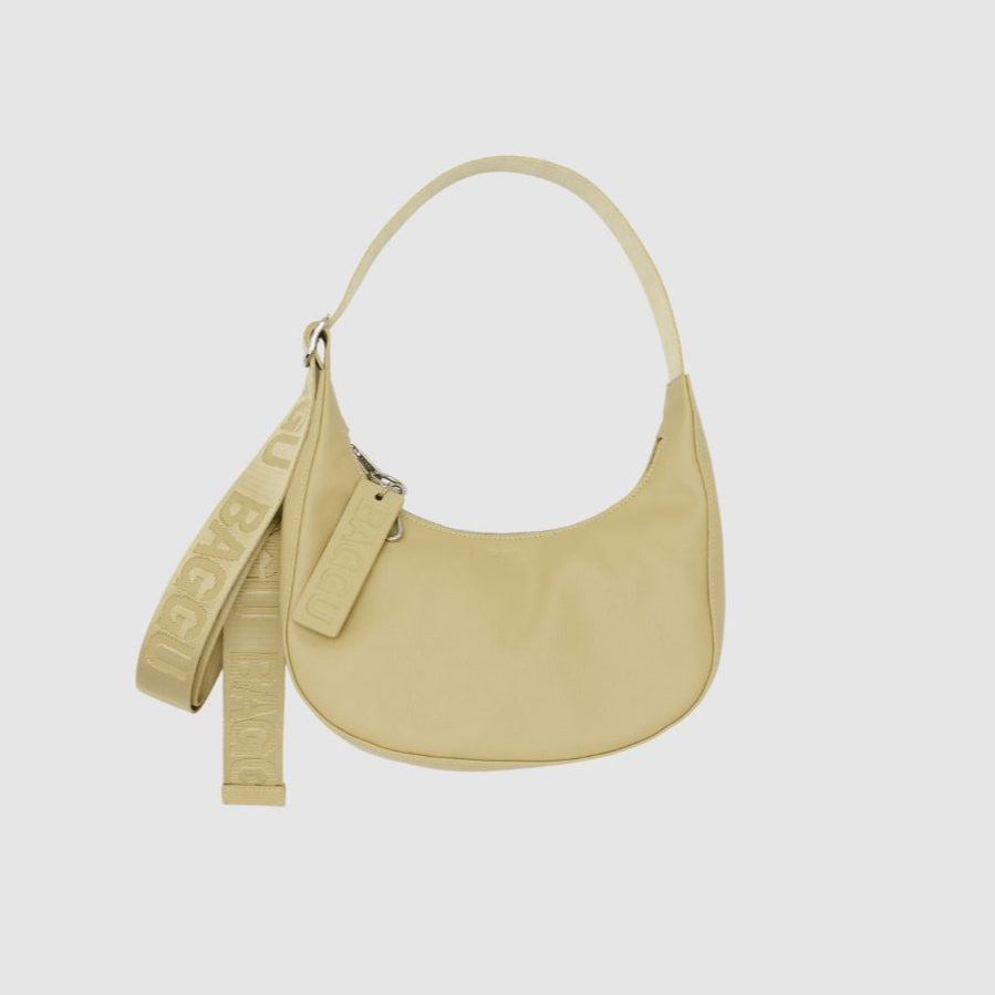 Baggu Recycled Leather Crescent Bag Small - Straw_Simple_Beautiful_Things