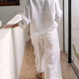 Mungo Linen Pyjama Set - Chalk