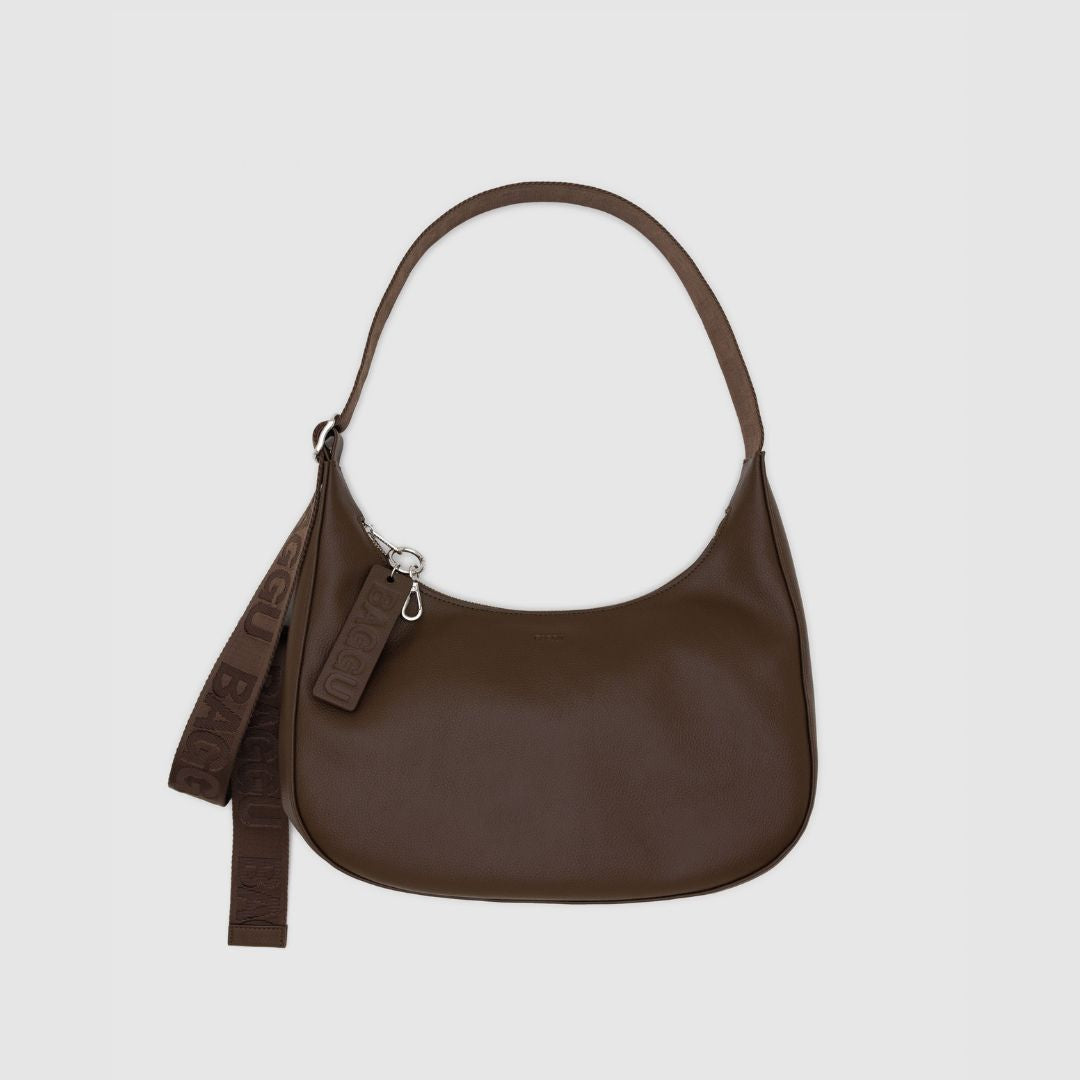 Baggu Recycled Leather Crescent Bag Medium - Brown_Simple_Beautiful_Things