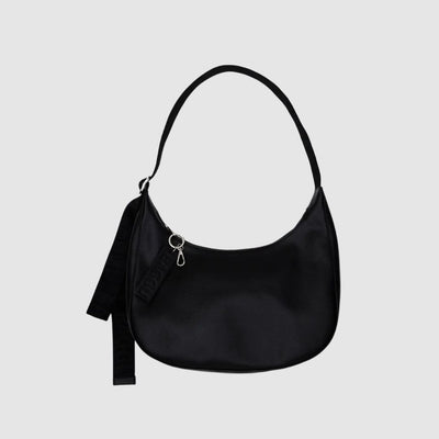 Baggu Recycled Leather Crescent Bag Medium - Black_Simple_Beautiful_Things