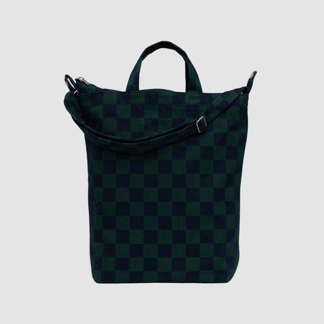 Baggu Zip Duck Bag - Navy Green Check