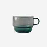 Glass Two-tone Stacking Cup - Grey / Green