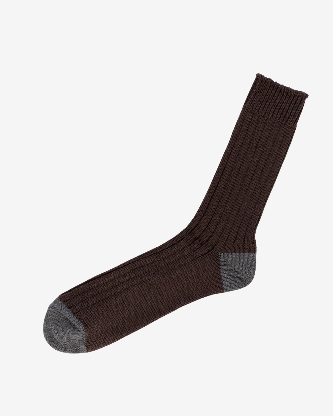 Nishiguchi Kutsushita Luxurious Cotton Ribbed Socks - Brown_Simple_Beautiful_Things