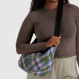 Baggu Nylon Crossbody Bag Medium - Green Star Plaid