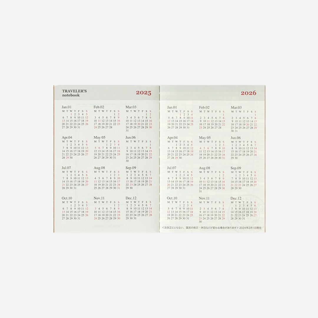 Traveler's Notebook 2025 Monthly Diary Passport