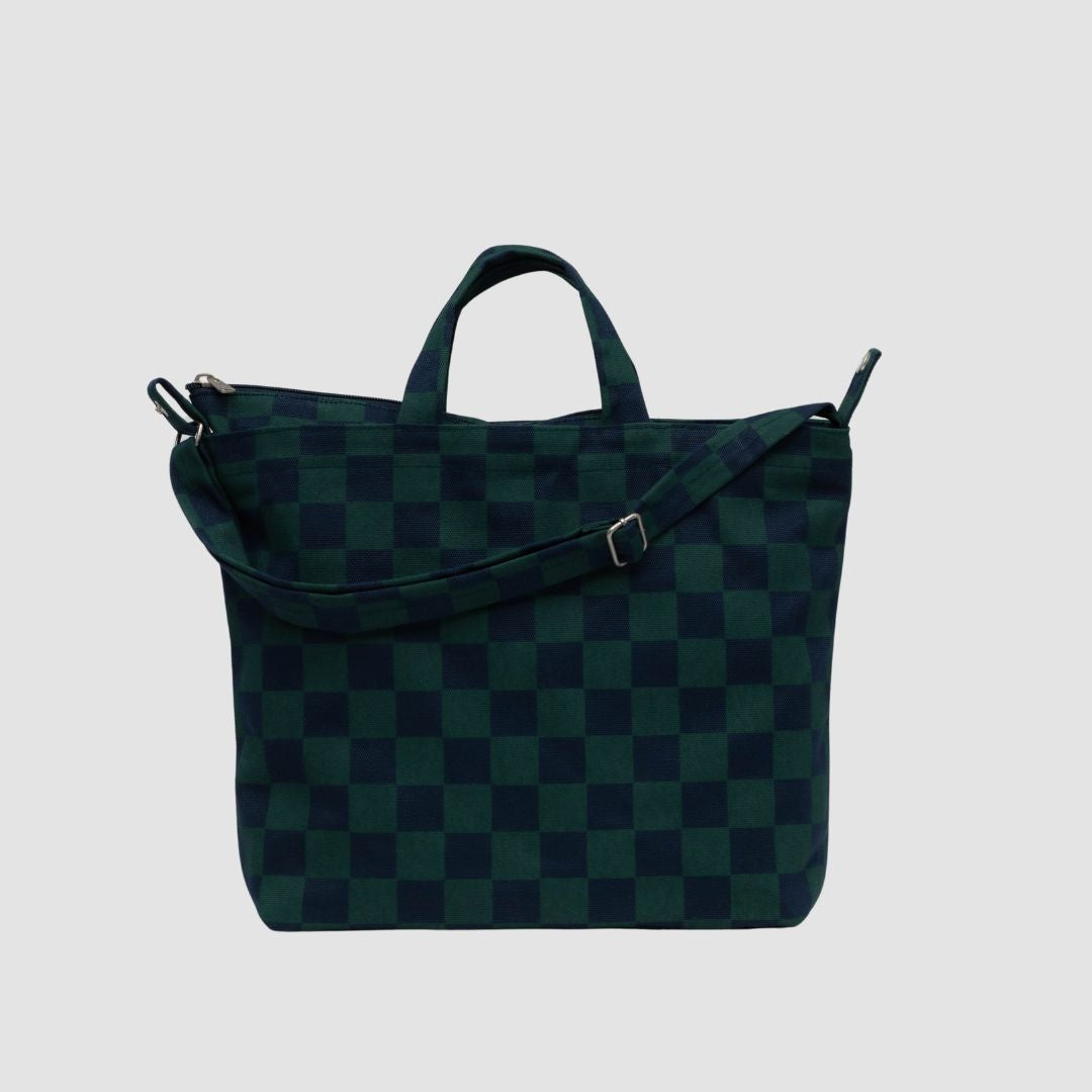 Baggu Horizontal Zip Duck Bag - Navy Green Check_Simple_Beautiful_Things