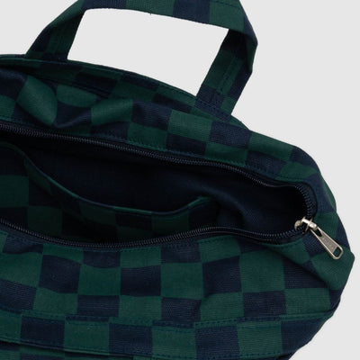 Baggu Horizontal Zip Duck Bag - Navy Green Check