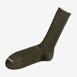 Nishiguchi Kutsushita Praha Wool Ribbed Socks - Khaki