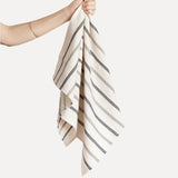 Mungo Tea Towel - Waffle Weave - Black and Grey Ecru