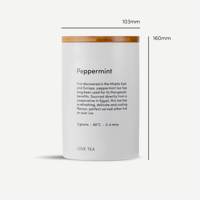 Love Tea Ceramic Canister - Peppermint 20 Pyramids