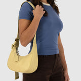 Baggu Recycled Leather Crescent Bag Small - Straw