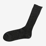 Nishiguchi Kutsushita Praha Wool Ribbed Socks - Charcoal