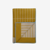 Roros Tweed Wool Throw Kassett - Ochre Yellow / Grey Beige