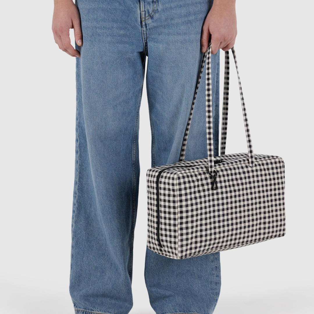Baggu Bowler Bag - Black & White Gingham