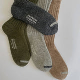Nishiguchi Kutsushita Praha Wool Ribbed Socks - Khaki