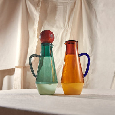 Glass Two-tone Carafe 1L - Green