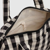 Baggu Duffle Bag - Black and Cream Gingham