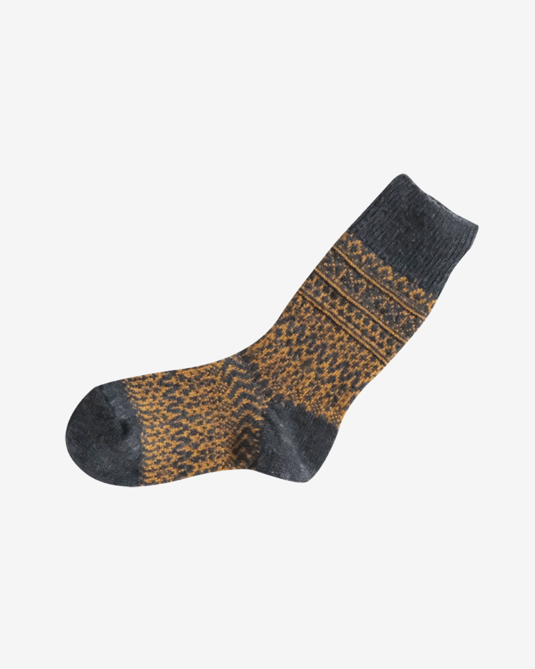 Nishiguchi Kutsushita Wool Jacquard Socks - Navy_Simple_Beautiful_Things