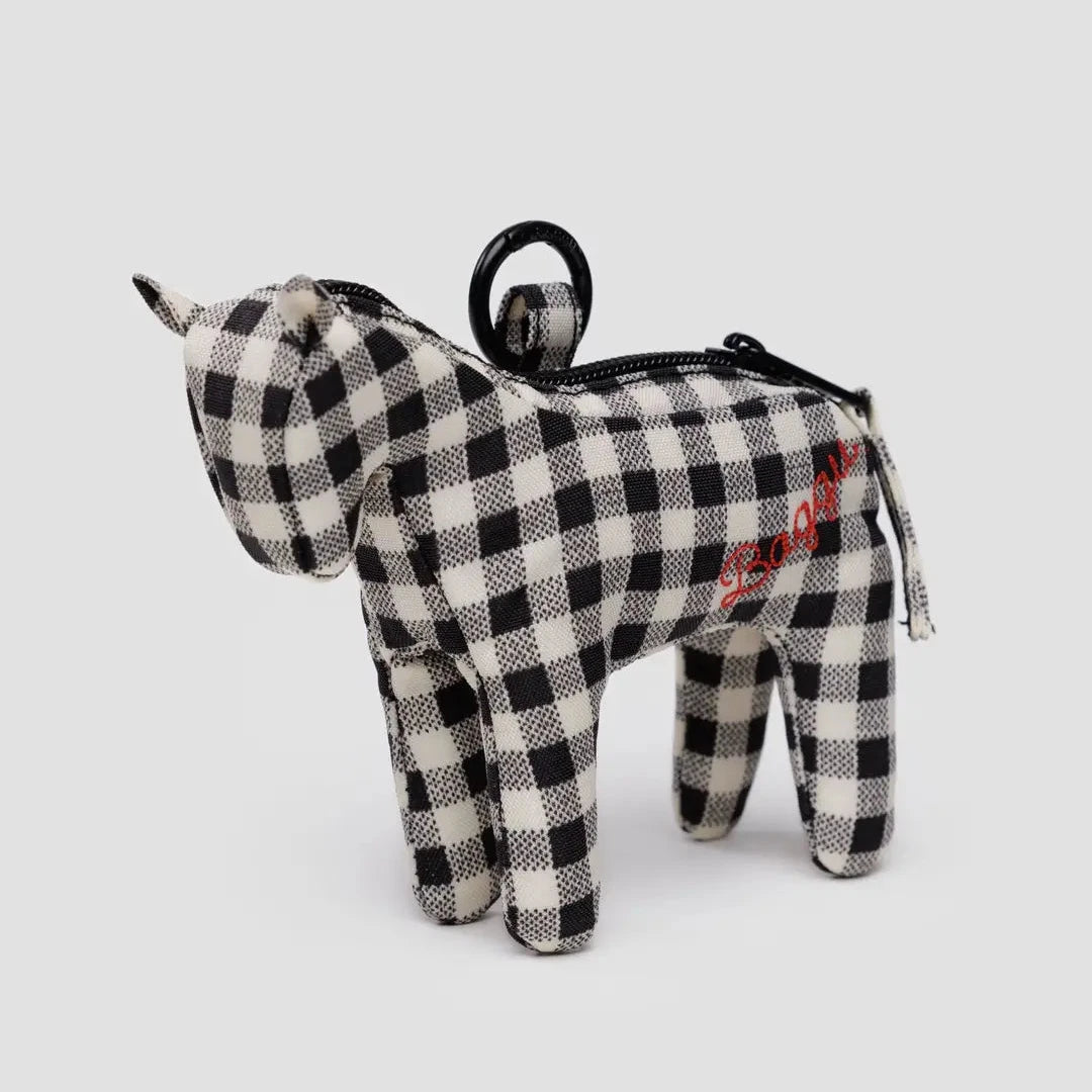Baggu Horse Charm - Black & White Gingham