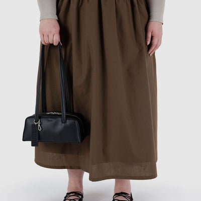 Baggu Recycled Leather Bowler Bag Small - Black