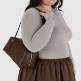 Baggu Recycled Leather Bowler Bag - Brown