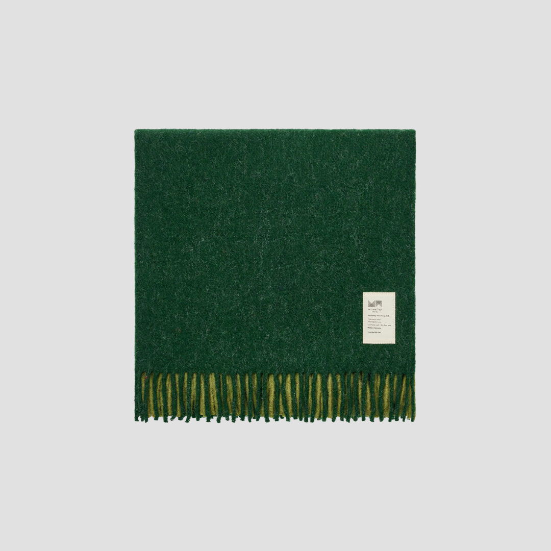 Waverley Mills Wool Throw Horizon - Moss