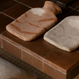 Hot Water Bottle Woollen Cover - Beige White