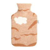 Hot Water Bottle Woollen Cover - Cinnamon White