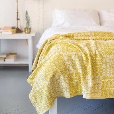 Mungo Cotton Throw Juno - Mustard_Simple_Beautiful_Things