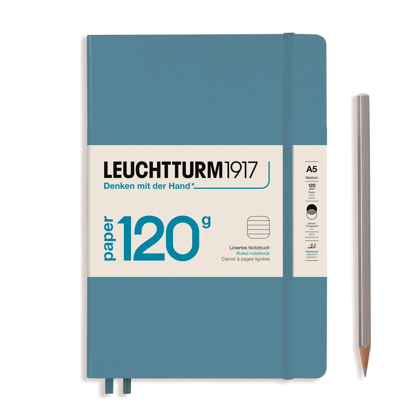 Leuchtturm1917 Hardcover Notebook 120g - A5 Ruled