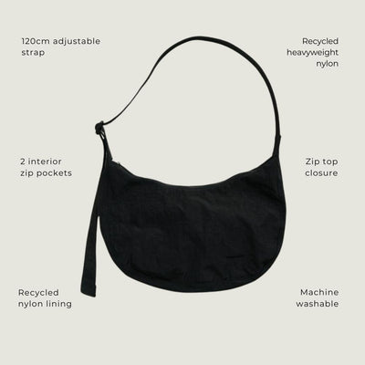 Baggu Nylon Crossbody Bag Medium - Black