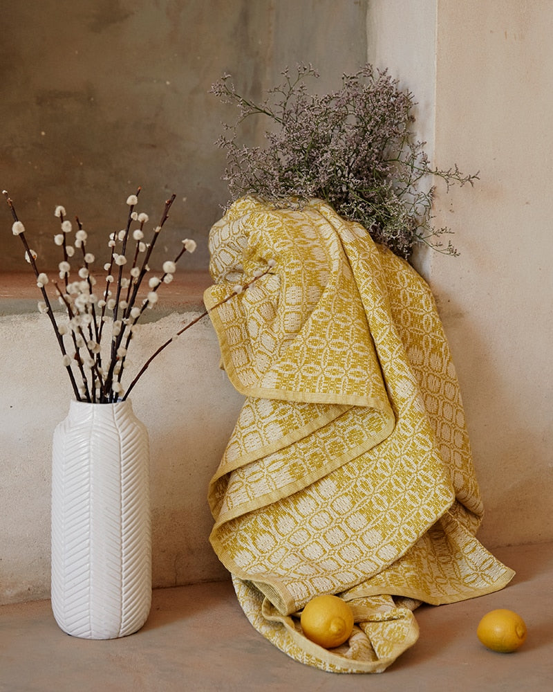 Mungo Cotton Throw Juno - Mustard