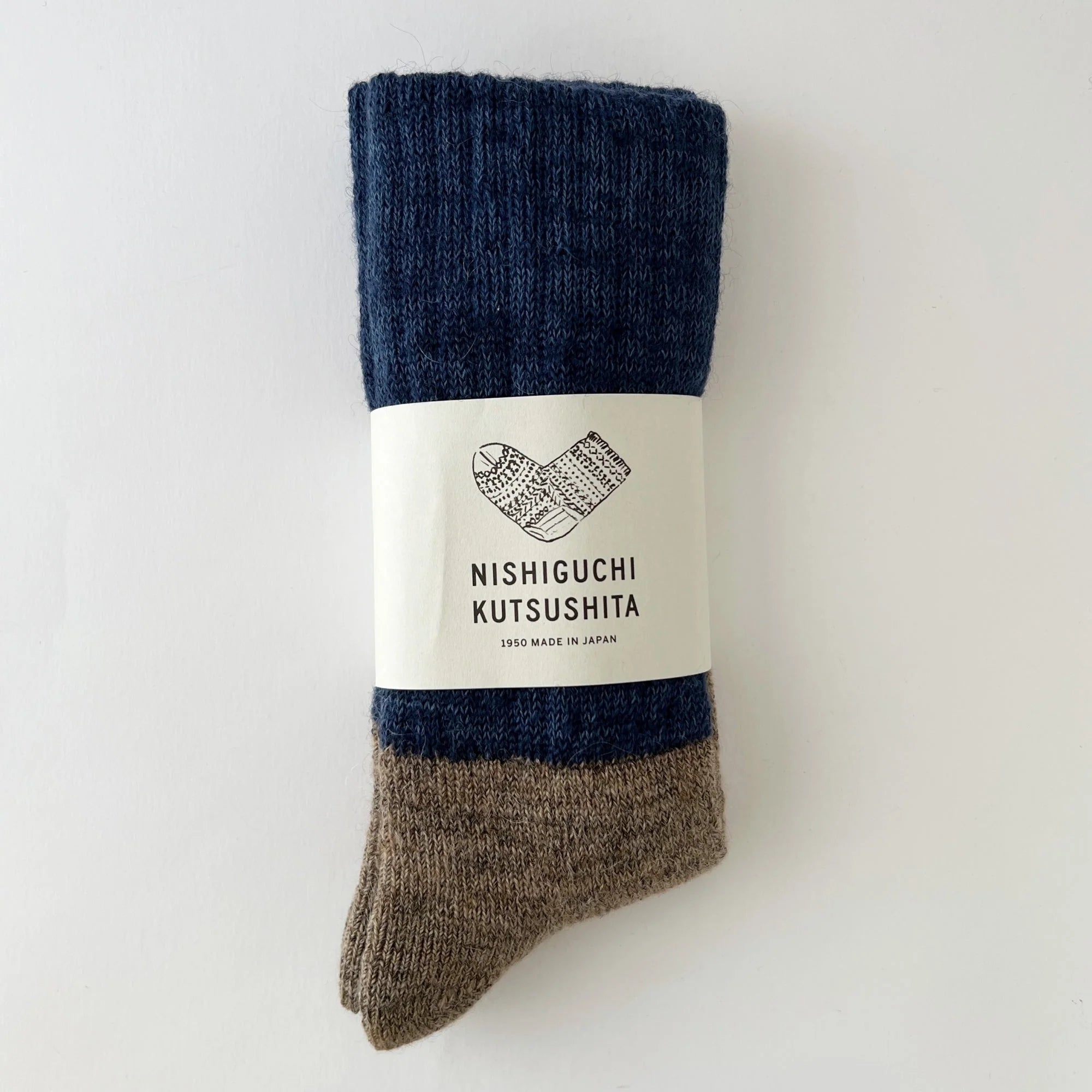 Nishiguchi Kutsushita Mohair Wool Pile Socks-Navy-simple-beautiful-things
