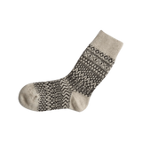 Nishiguchi Kutsushita Wool Jacquard Socks - Oatmeal