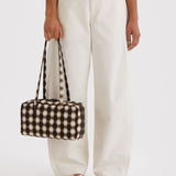 Baggu Bowler Bag - Blurred Gingham Brown
