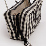Baggu Bowler Bag - Black and Cream Gingham