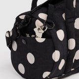 Baggu Duffle Bag - Black and Cream Polka Dot