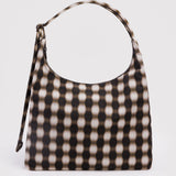 Baggu Nylon Shoulder Bag - Blurred Gingham Brown