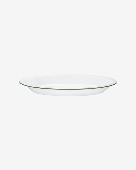 Cords Rim Oval Plate - Green | Stackable Japanese Ceramic Plate ...