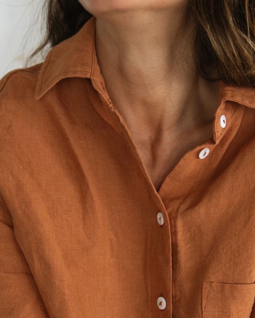 Mungo Linen Pyjama Shirt - Terracotta_Simple_Beautiful_Things