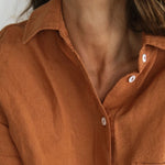 Mungo Linen Pyjama Shirt - Terracotta_Simple_Beautiful_Things