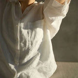 Mungo Linen Pyjama Shirt - White