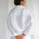 Mungo Linen Pyjama Shirt - White