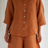 Mungo Linen Pyjama Short - Terracotta