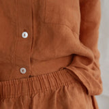 Mungo Linen Pyjama Short - Terracotta